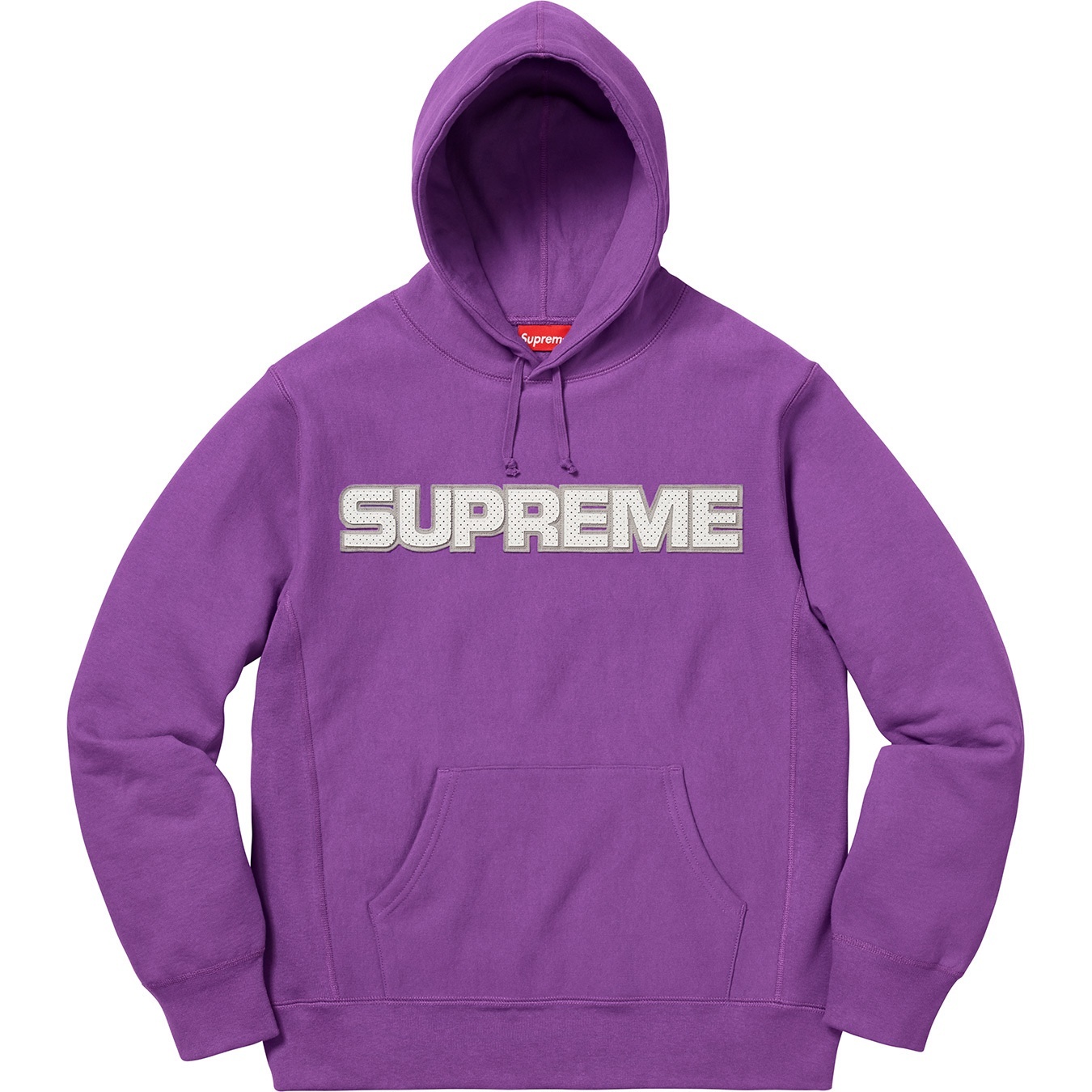 Perforated Leather Hooded Sweatshirt view 3